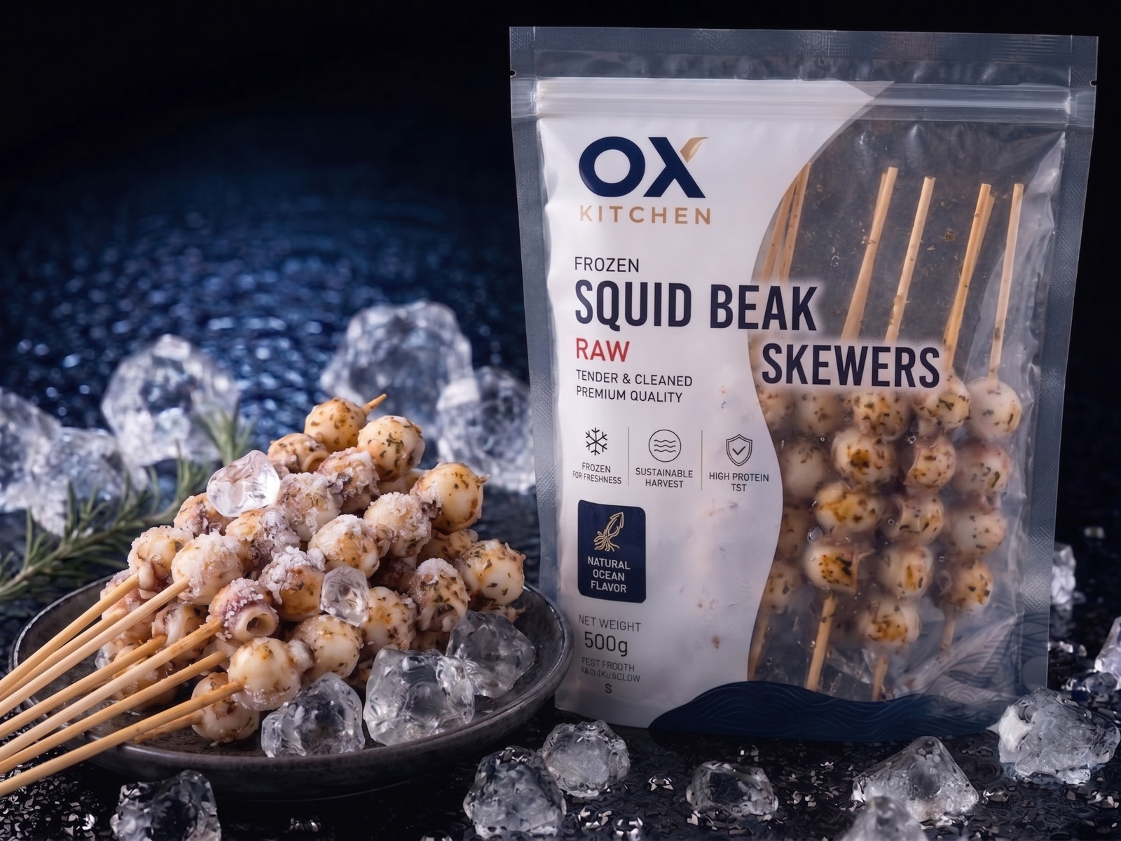 Frozen Squid Beak Skewers